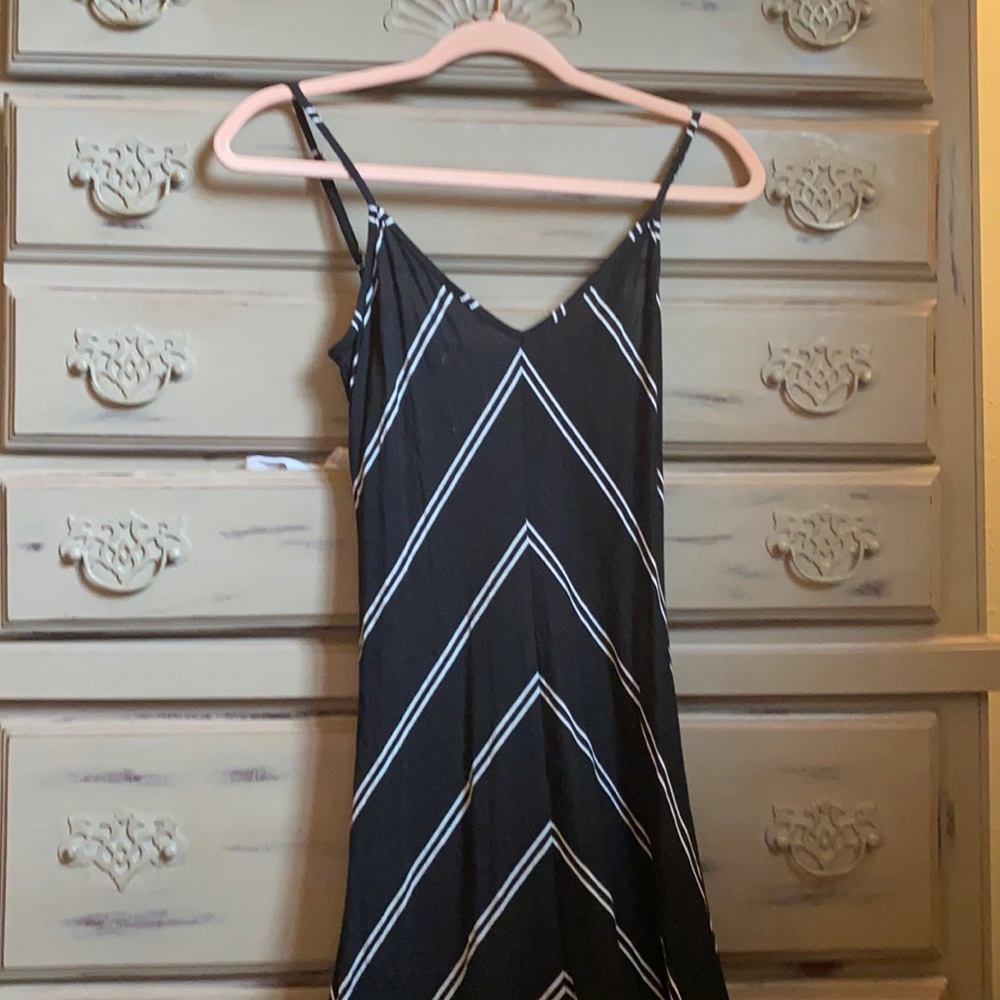 Black and White Striped Maxi